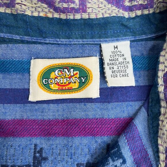 Vintage CM Company Southwest Stripe Alpaca Button Front Long Sleeve Women Medium - Picture 6 of 10